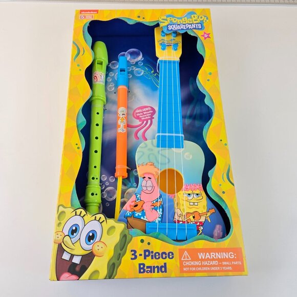 SpongeBob SquarePants 3-Piece Band Set Ukulele Recorder Slide Whistle New Toy - Picture 5 of 11